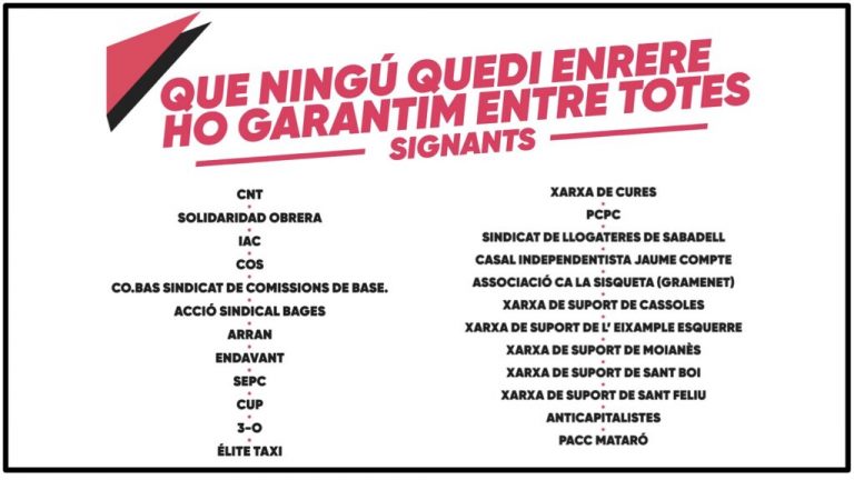 Que ningú quedi enrere ho garantim entre totes!